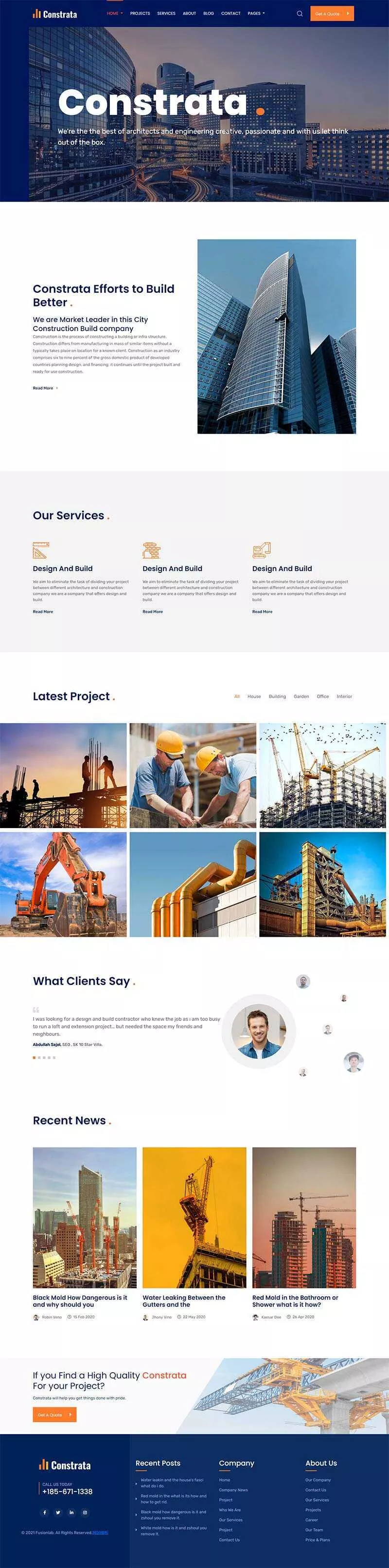 响应式房产建筑工程企业网站html5模板 - 网创在线