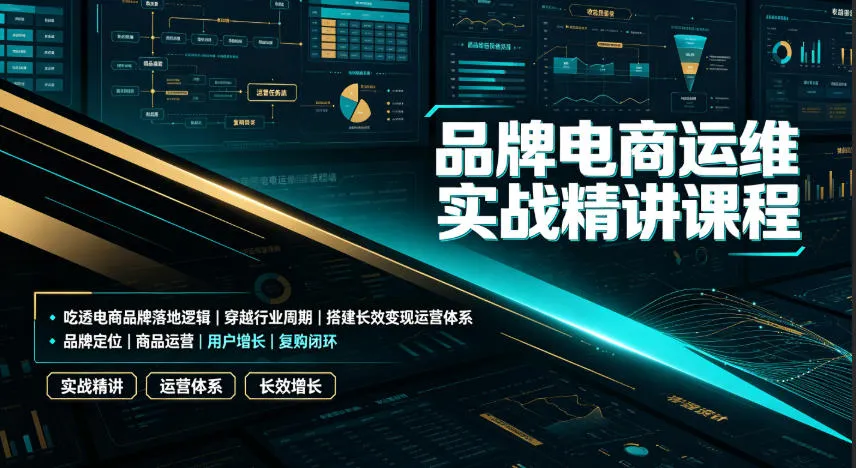 品牌电商运维实战精讲课程｜吃透电商品牌落地逻辑、穿越行业周期、搭建长效变现运营体系 - 网创在线