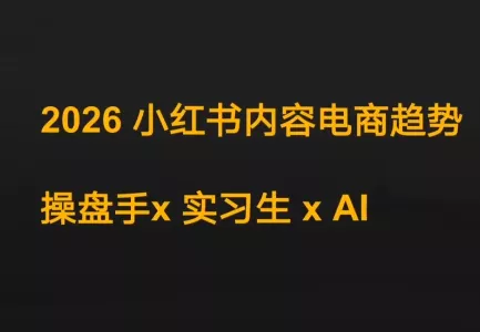 迪安·2026小红书内容电商趋势操盘手x实习生xAI - 网创在线