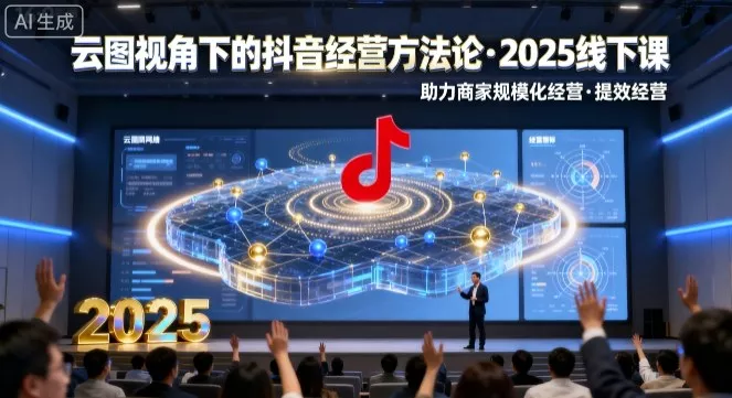 云图视角下的抖音经营方法论，2025线下课，助力商家规模化经营，提效经营(录音+字幕) - 网创在线