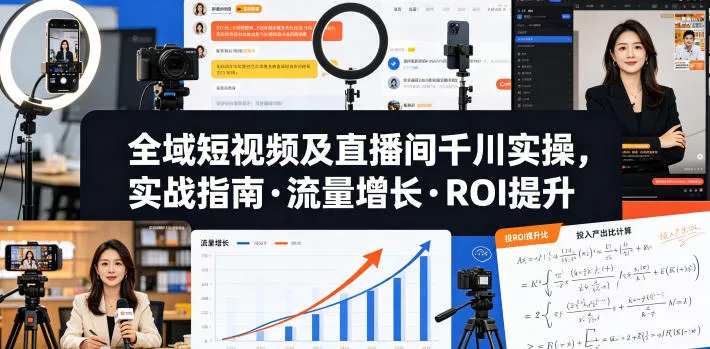 全域短视频及直播间千川实操，实战指南·流量增长·ROI提升(更新) - 网创在线
