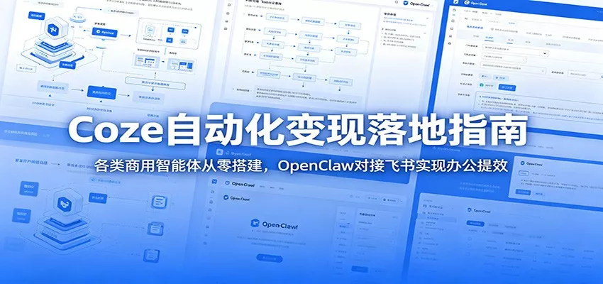 Coze自动化变现落地指南：各类商用智能体从零搭建，OpenClaw对接飞书实现办公提效 - 网创在线