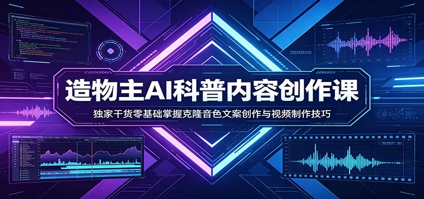 AI科普内容创作课：独家干货零基础掌握克隆音色文案创作与视频制作技巧 - 网创在线