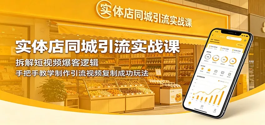 实体店同城引流实战课：拆解短视频爆客逻辑，手把手教学制作引流视频复制成功玩法 - 网创在线