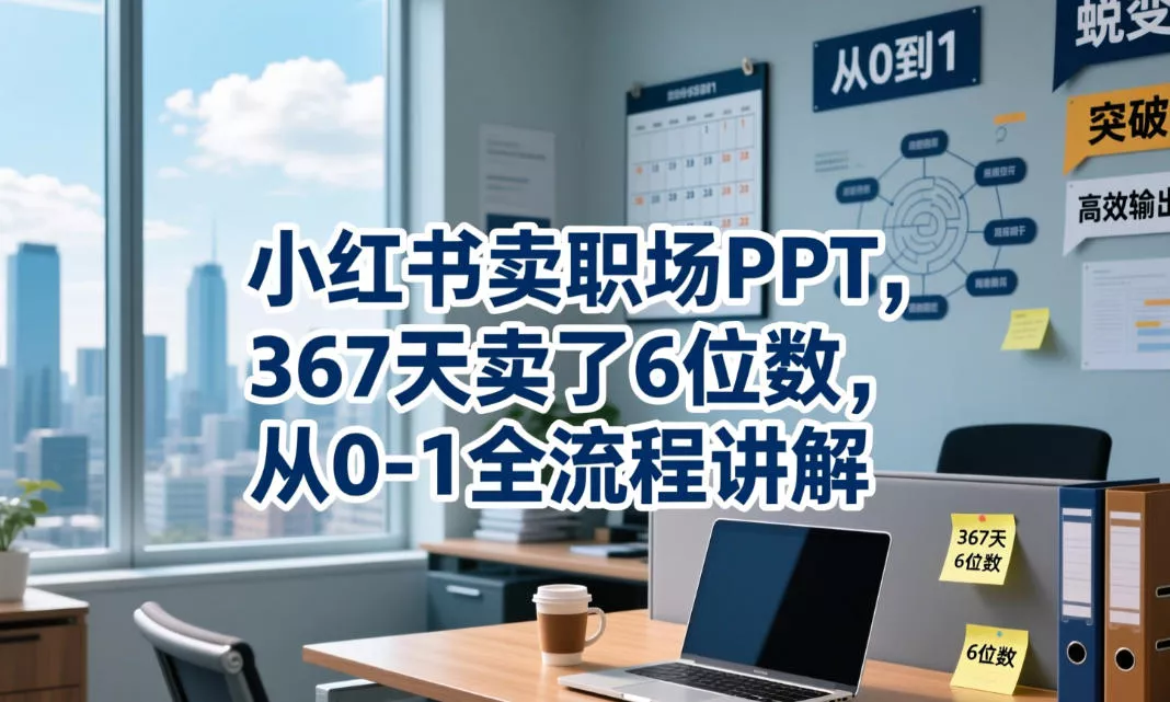 小红书卖职场PPT，367天卖了6位数，从0-1全流程讲解 - 网创在线