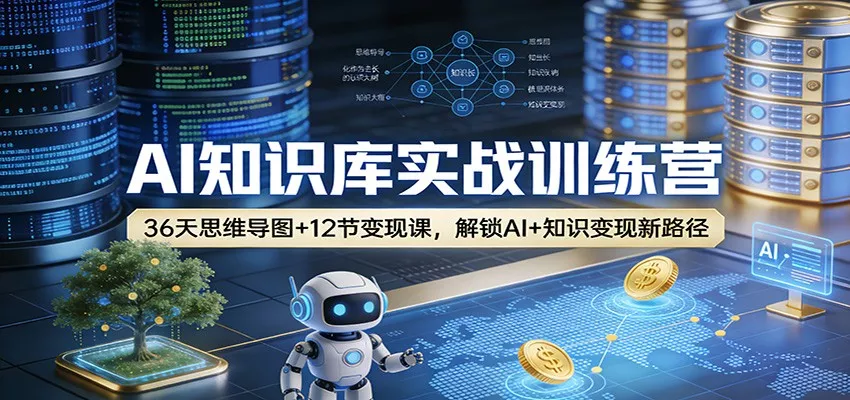 AI知识库实战训练营：36天思维导图+12节变现课，解锁AI+知识变现新路径 - 网创在线