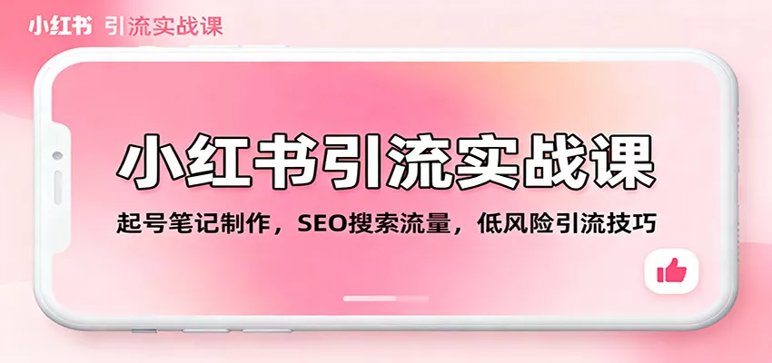 小红书引流实战课：起号笔记制作，SEO搜索流量，低风险引流技巧 - 网创在线