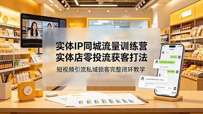 实体IP同城流量训练营：实体店零投流获客打法，短视频引流私域锁客完整闭环教学 - 网创在线