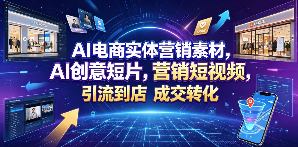 AI电商实体营销素材，AI创意短片，高效打造营销短视频，轻松引流到店，稳定提升门店客流与成交转化 - 网创在线