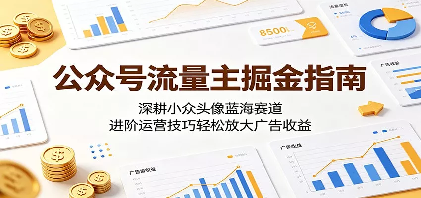 公众号流量主掘金指南：深耕小众头像蓝海赛道，进阶运营技巧轻松放大广告收益 - 网创在线