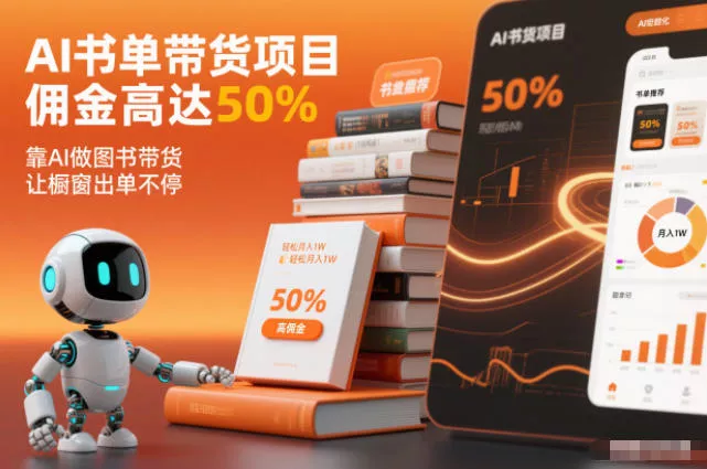 AI书单带货项目,佣金高达50%,靠AI做图书带货,让橱窗出单不停,轻松月入1W AI书单带货项目,佣金高达50%,靠AI做图书带货,让橱窗出单不停,轻松月入1W