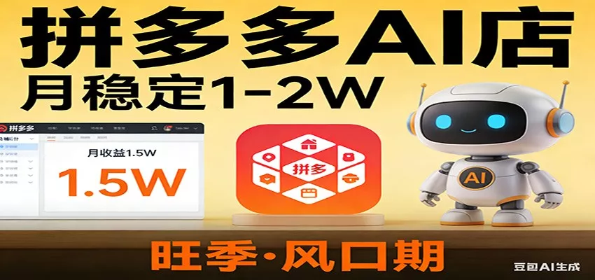 开一家拼多多AI店，月稳定1-2W，目前旺季，风口期！ - 网创在线