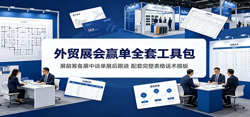 外贸展会赢单全套工具包：展前筹备展中谈单展后跟进，配套完整表格话术模板 - 网创在线