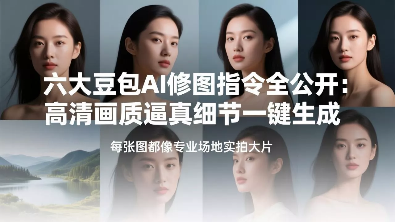六大豆包AI修图指令全公开:高清画质逼真细节一键生成,每张图都像专业场地实拍大片 六大豆包AI修图指令全公开:高清画质逼真细节一键生成,每张图都像专业场地实拍大片