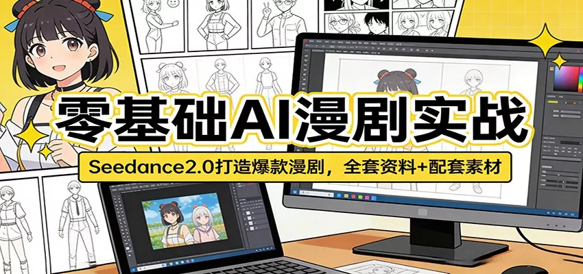 零基础AI漫剧实战：Seedance2.0打造爆款漫剧，全套资料+配套素材 - 网创在线