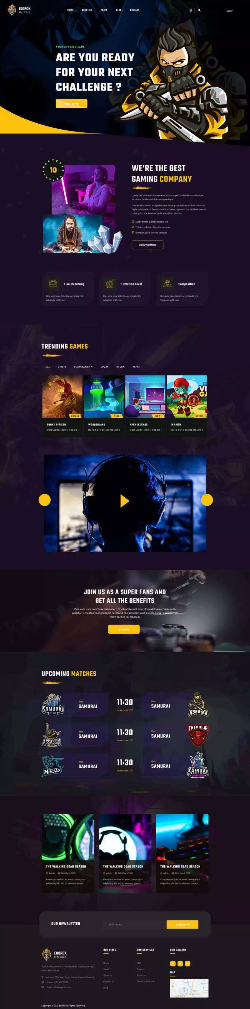电子竞技游戏行业html5网站模板 - 网创在线