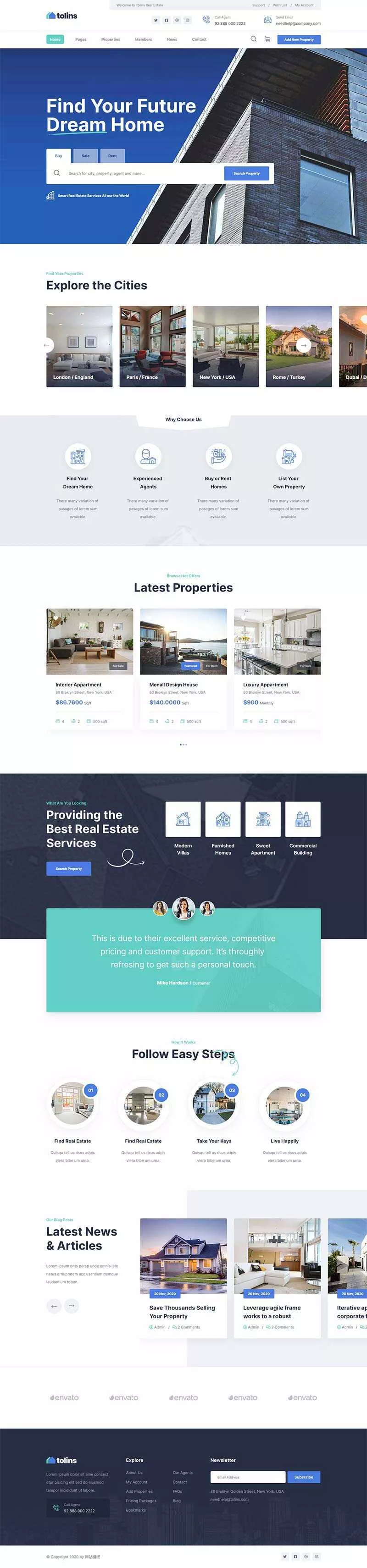 bootstrap二手房房地产业务销售网站HTML模板 - 网创在线