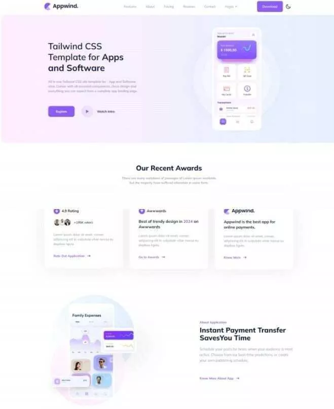 APP开发软件设计CSS网站html模板 - 网创在线