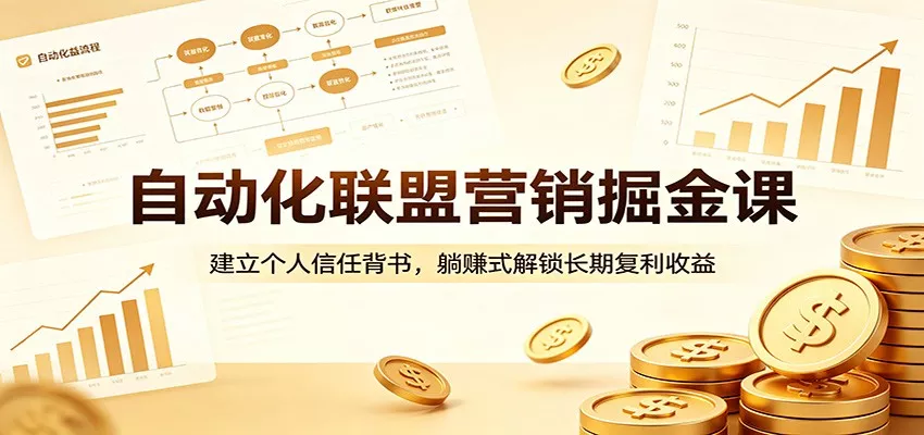 自动化联盟营销掘金课:建立个人信任背书,躺赚式解锁长期复利收益 - 网创在线