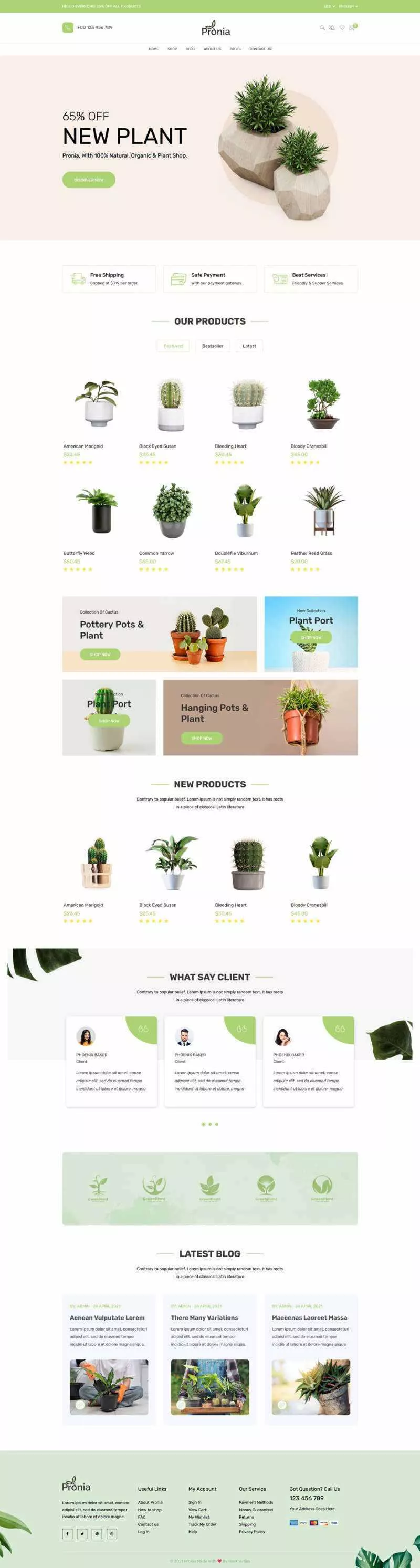 Bootstrap响应式盆栽植物商城网页模板 - 网创在线