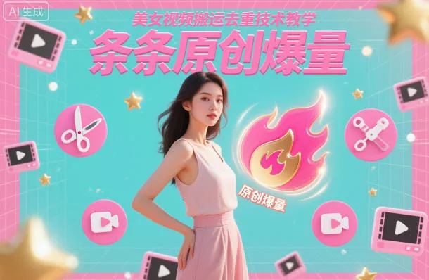 美女视频搬运去重技术教学，条条原创爆量 - 网创在线