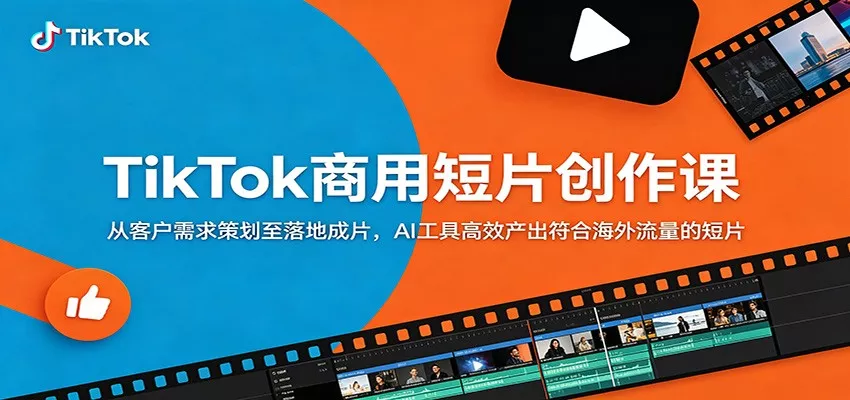 TikTok商用短片创作课：从客户需求策划至落地成片，AI工具高效产出符合海外流量的短片 - 网创在线