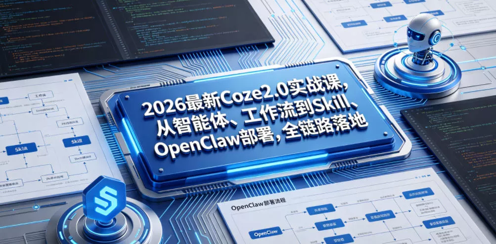 2026最新Coze2.0实战课，从智能体、工作流到Skill、OpenClaw部署，全链路落地 - 网创在线