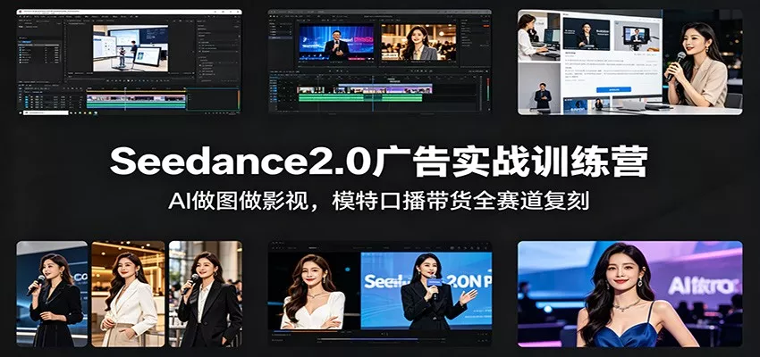 Seedance2.0广告实战训练营：AI做图做影视，模特口播带货全赛道复刻 - 网创在线