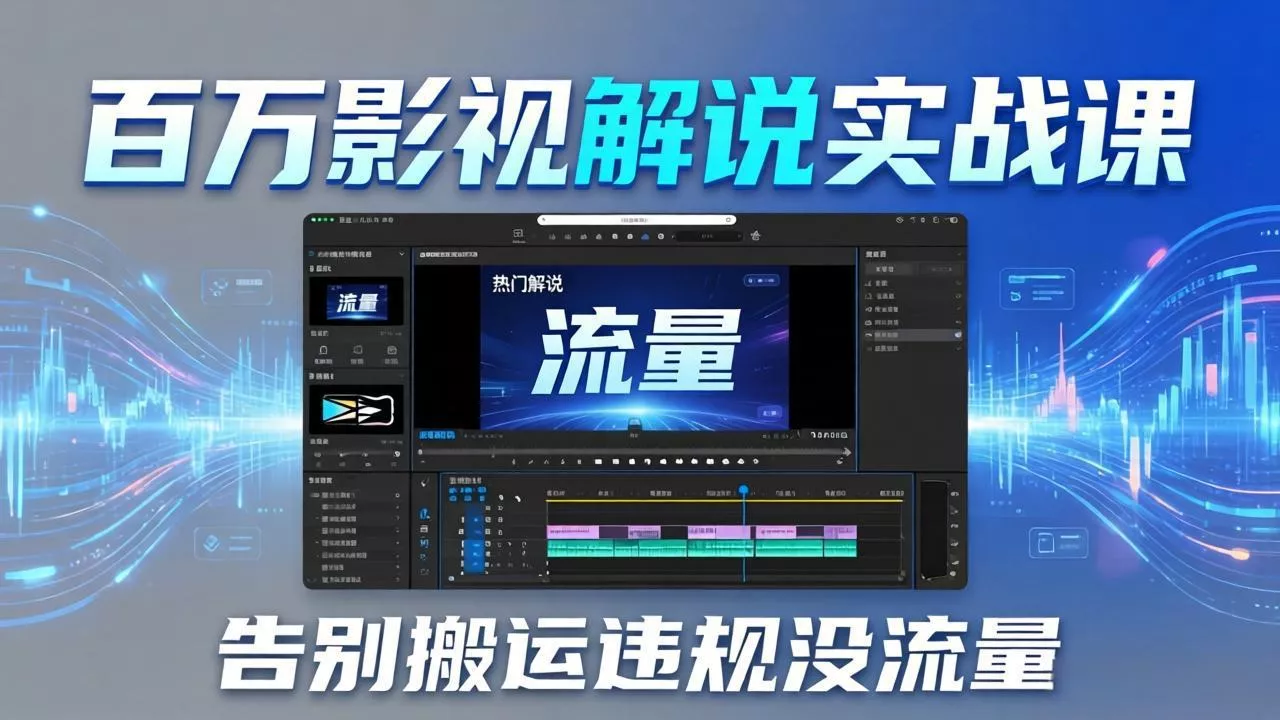百万影视解说实战课：告别搬运违规没流量，AI文案+配音+剪映，做出能上热门的解说视频 - 网创在线