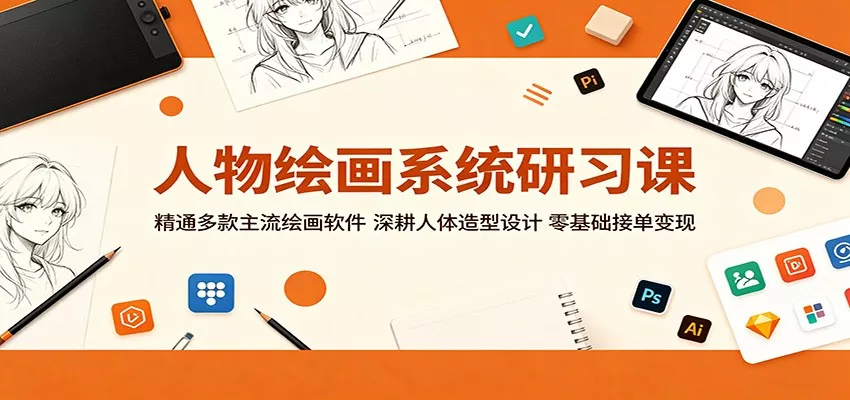 人物绘画系统研习课：精通多款主流绘画软件，深耕人体造型设计，零基础接单变现 - 网创在线