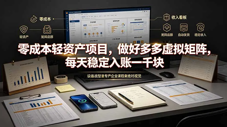 零成本轻资产项目,做好多多虚拟矩阵,每天稳定入账一千块 - 网创在线