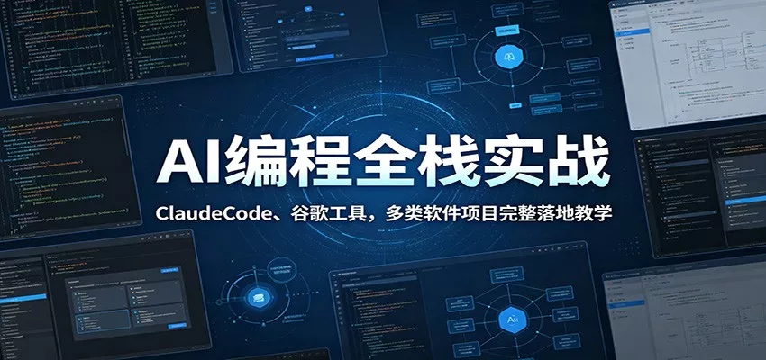 AI编程全栈实战：ClaudeCode、谷歌工具，多类软件项目完整落地教学 - 网创在线