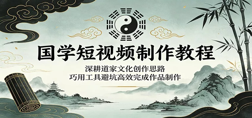 国学短视频制作教程：深耕道家文化创作思路，巧用工具避坑高效完成作品制作 - 网创在线