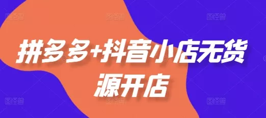 拼多多+抖音小店无货源开店，包括：选品、运营、基础、付费推广、爆款案例等(更新25年11月) - 网创在线
