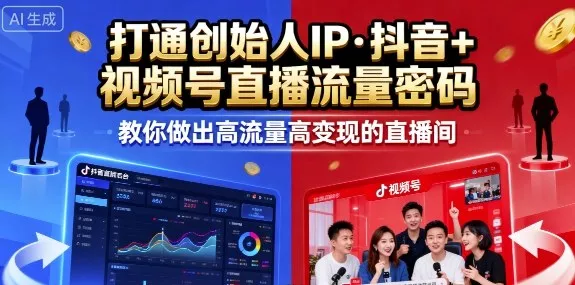 25年直播9-10两期线下课，打通创始人IP，抖音+视频号直播流量密码，教你做出高流量高变现的直播间 - 网创在线
