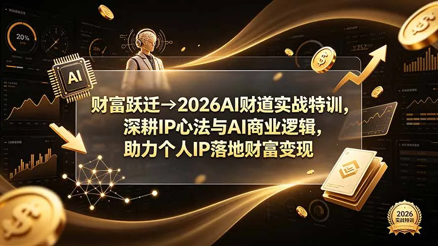 财富跃迁→2026AI财道实战特训,深耕IP心法与AI商业逻辑,助力个人IP落地财富变现 - 网创在线