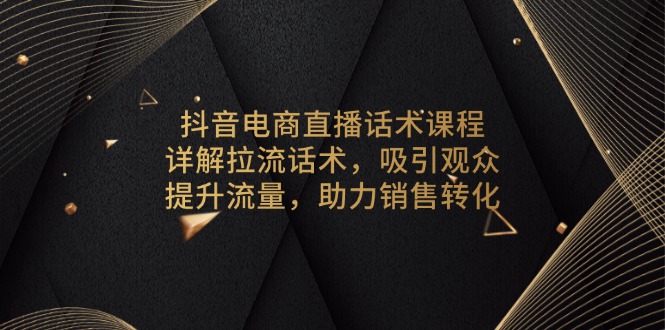 抖音电商直播话术课程，详解拉流话术，吸引观众，提升流量，助力销售转化-网创在线