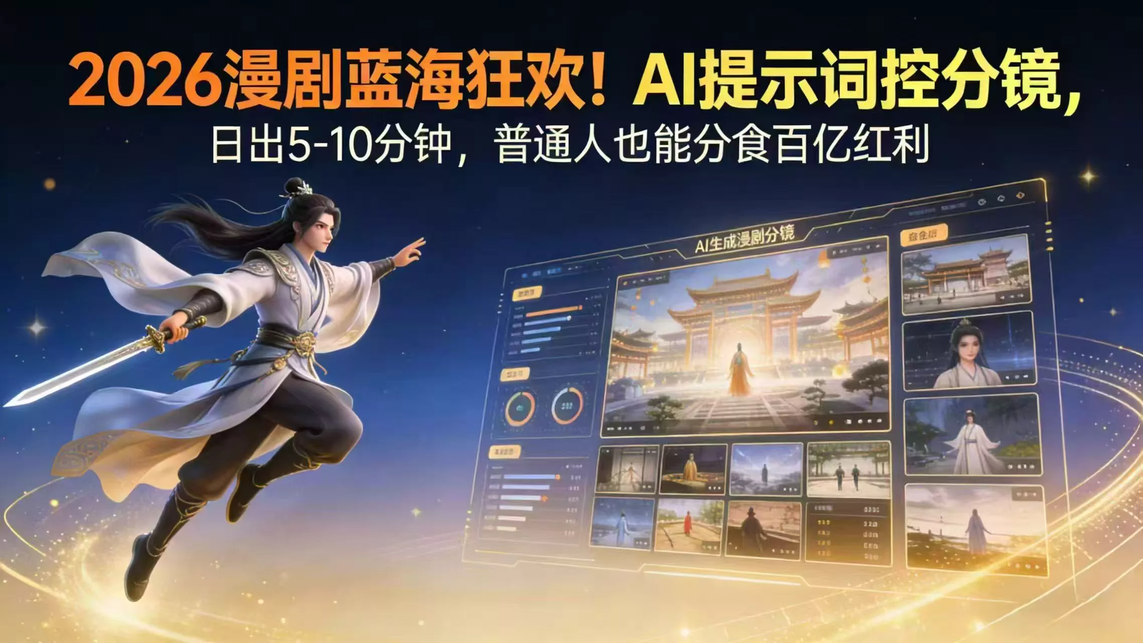 2026漫剧红利实锤！ AI 提示词控分镜， 普通人也能轻松月入过万 - 网创在线