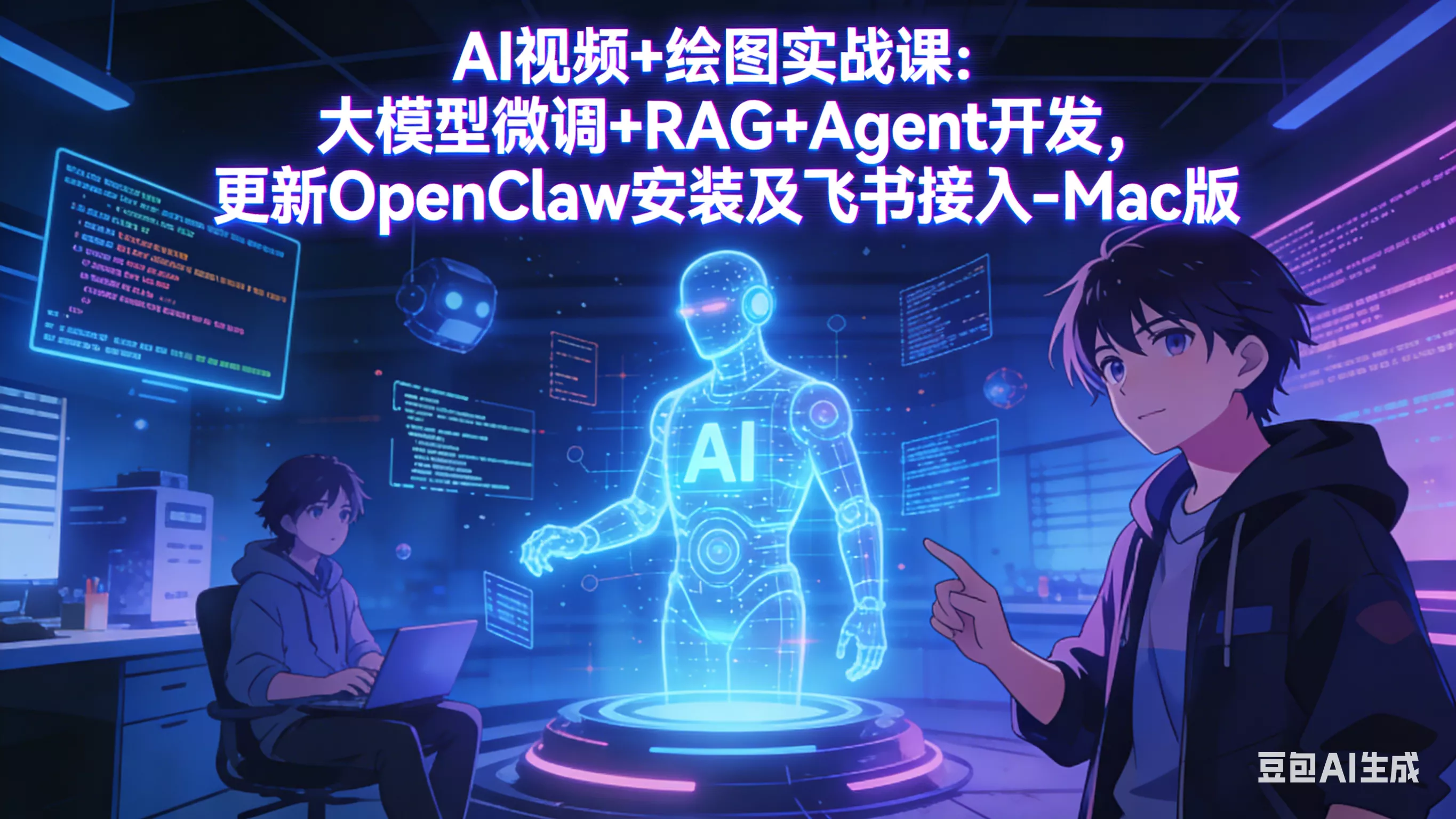 AI视频+绘图实战课：大模型微调+RAG+Agent开发，更新OpenClaw安装及飞书接入-Mac版 - 网创在线