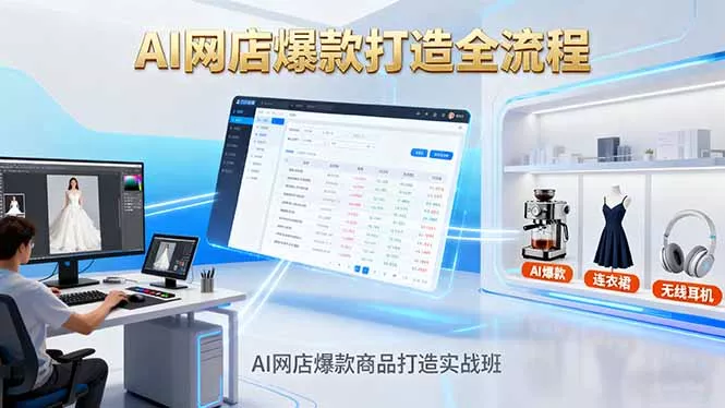 AI网店爆款商品打造实战班：AI技术实现商品图智能处理，快速搭建AI网店 - 网创在线