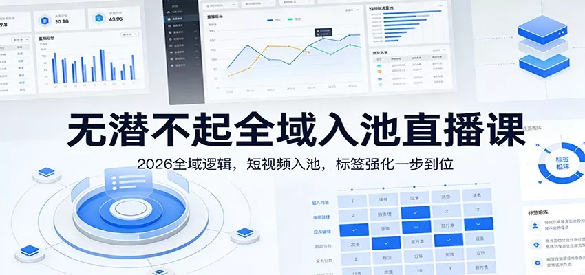 无潜不起全域入池直播课：2026全域逻辑，短视频入池，标签强化一步到位 - 网创在线