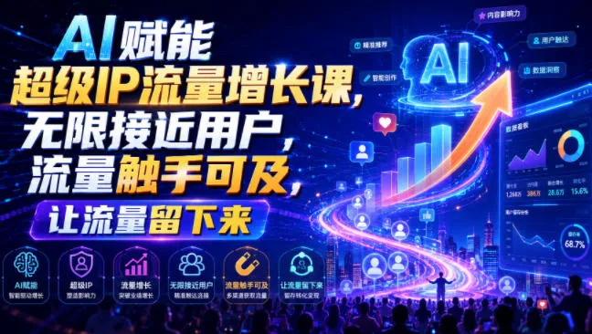 AI赋能超级IP流量增长课,无限接近用户,流量触手可及,让流量留下来 - 网创在线