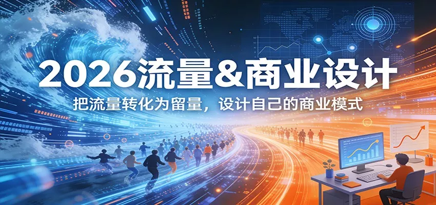 2026流量&商业设计，把流量转化为留量，设计自己的商业模式 - 网创在线