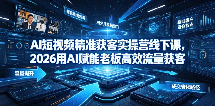 AI短视频精准获客实操营6月10-14号线下课，2026用AI赋能老板高效流量获客 - 网创在线