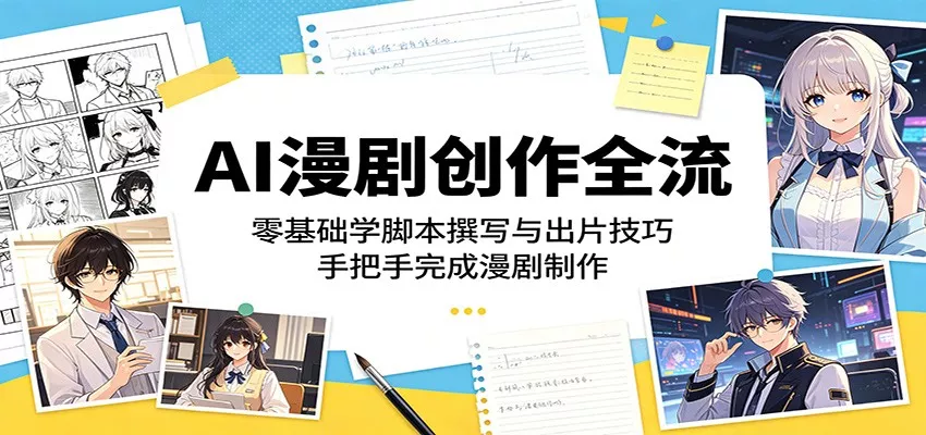 AI漫剧创作全流程：零基础学脚本撰写与出片技巧，手把手完成漫剧制作 - 网创在线