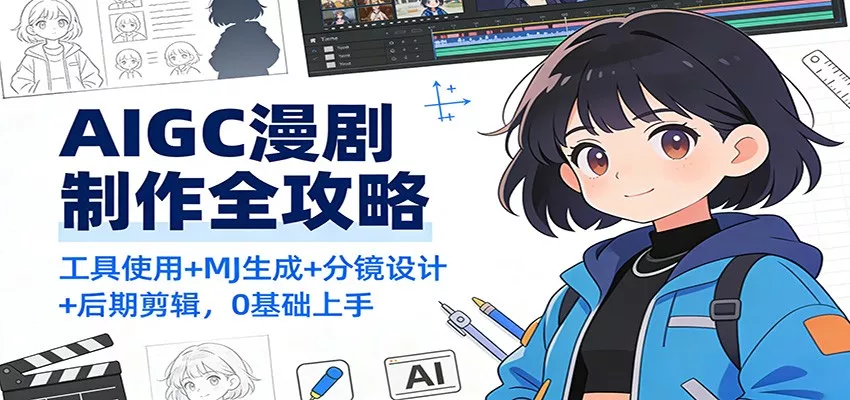 AIGC漫剧制作全攻略：工具使用+MJ生成+分镜设计+后期剪辑，0基础上手 - 网创在线
