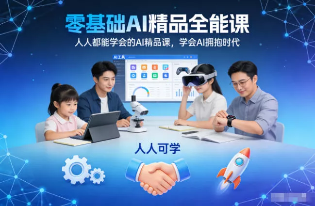 零基础AI精品全能课，人人都能学会的AI精品课，学会AI拥抱时代 - 网创在线