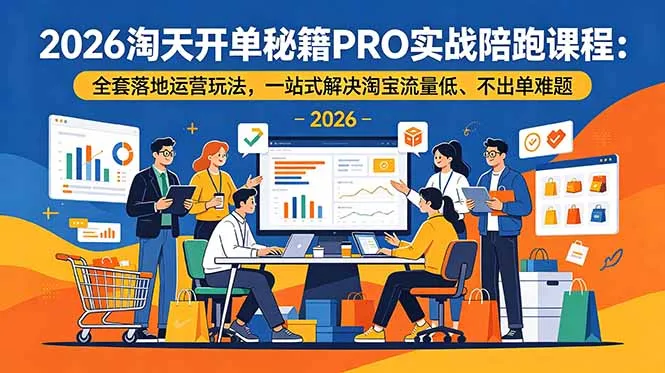 2026淘天开单秘籍PRO实战陪跑课程-更新：全套落地运营玩法，一站式解决淘宝流量低、不出单难题 - 网创在线