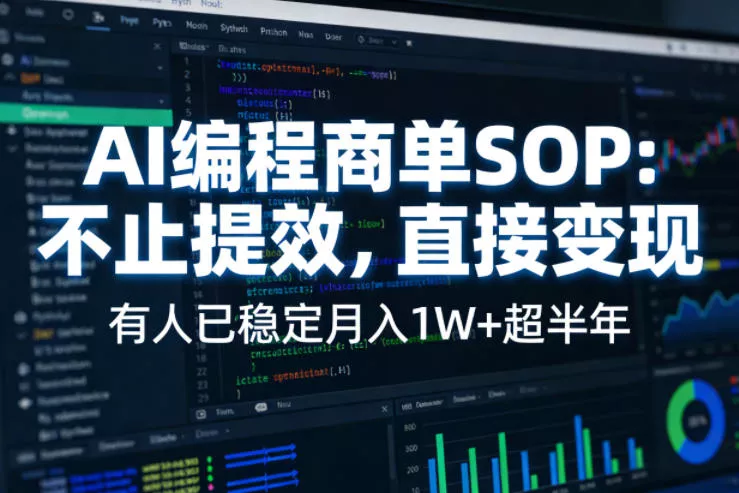 AI编程商单SOP，AI编程不能只给工作提效，还要直接变现，有人已经稳定月入1W+半年了 - 网创在线