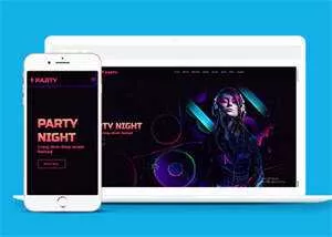 黑色炫酷音乐派对之夜网站模板 - 网创在线